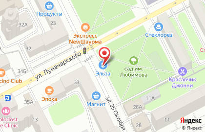 Салон цветов и праздничного оформления Эльза на улице Луначарского, 31 на карте