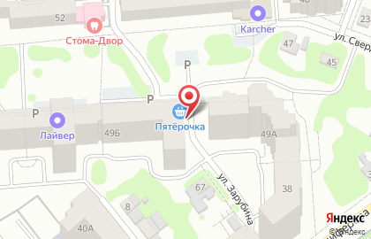 Супермаркет Пятёрочка на улице Свердлова на карте