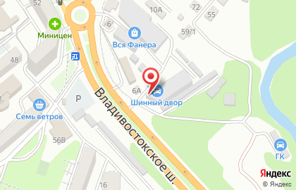 Шиномонтажная мастерская на Краснознамённой улице на карте