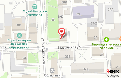 Отдел вневедомственной охраны, Управление МВД России по Кировской области на Московской улице на карте