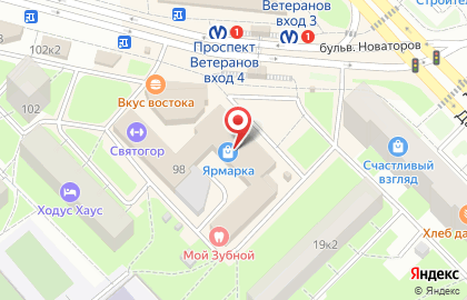 Тэ-кари на бульваре Новаторов на карте