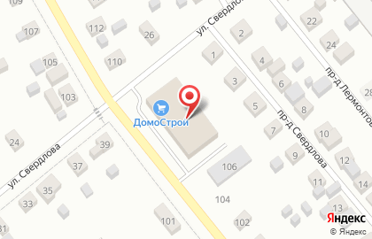 Магазин строительно-отделочных материалов Домострой на улице Суворова на карте