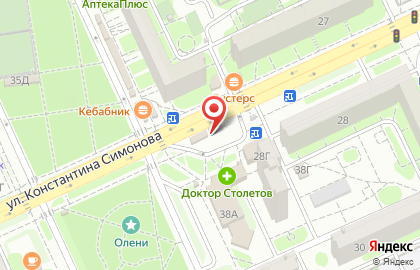 Фирменный магазин Ермолино на улице Константина Симонова на карте