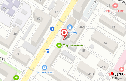 Киоск по продаже фруктов и овощей в Центральном районе на карте