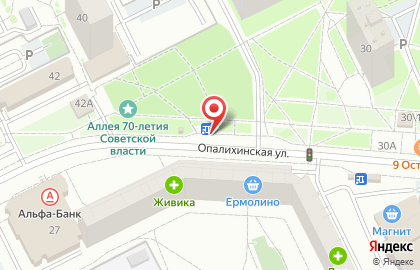 Магазин продуктов на улице Опалихинская 40А на карте