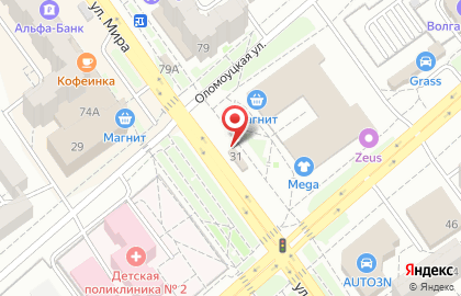 Салон связи МегаФон на Оломоуцкой улице на карте
