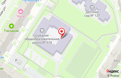 Средняя общеобразовательная школа №574 с дошкольным отделением на Шлиссельбургском проспекте на карте
