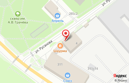 Супермаркет Магнит в проезде Русанова на карте