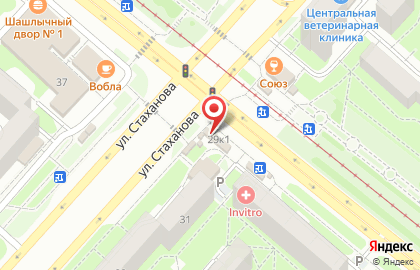 Пекарня Хлебница на улице ​Стаханова на карте