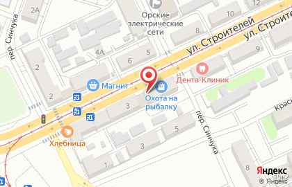 Фирменный магазин Орский пивоваренный завод на улице Строителей на карте