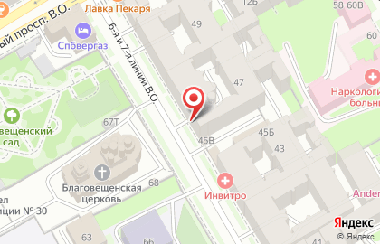 Продовольственный магазин в Василеостровском районе на карте