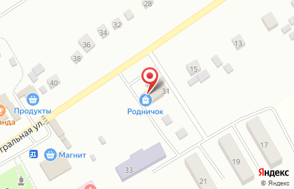 Магазин Родничок на Центральной улице на карте