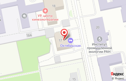 Гостиница Октябрьская в Екатеринбурге на карте