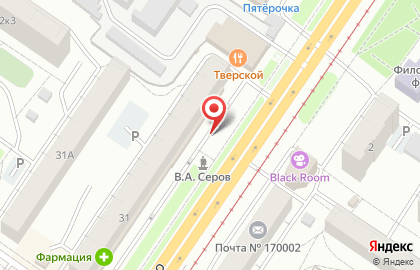 Киоск по продаже цветов на проспекте Чайковского, 31/1 на карте