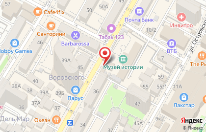 Центральное на улице Воровского на карте