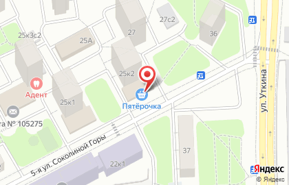 Супермаркет Пятёрочка в Москве на карте