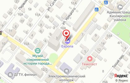 Гостиница Европа в Кизляре на карте