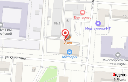 Магазин автозапчастей и автотоваров Мотодор на улице Оплетина на карте