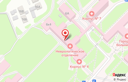 Городская больница №1 на улице Залесского на карте