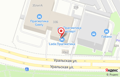 Официальный дилер LADA Прагматика Василеостровский на Уральской улице на карте