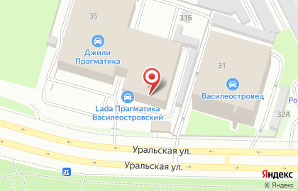 Официальный дилер LADA Прагматика Василеостровский на Уральской улице на карте