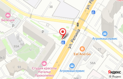 Магазин продуктов на улице Репина на карте