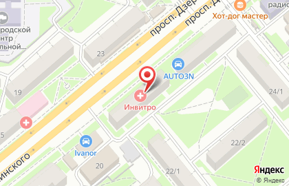 Медицинская компания Инвитро на проспекте Дзержинского на карте