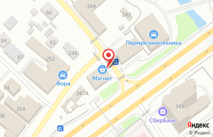 Супермаркет Магнит у дома в Индустриальном районе на карте
