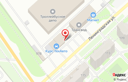 Магазин автозапчастей Курс-Авто на улице Ленинградской на карте