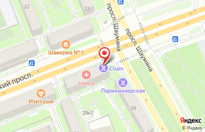 Мужская парикмахерская CHAIN Barbershop на Заневском проспекте на карте