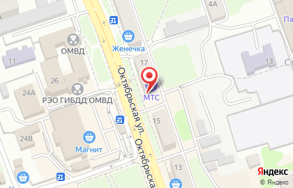 Оператор связи МегаФон на Октябрьской улице в Новоалтайске на карте