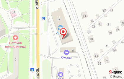 Супермаркет Ашан на проспекте Испытателей в Красноармейске на карте