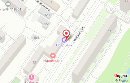 СберБанк на Озёрной улице на карте