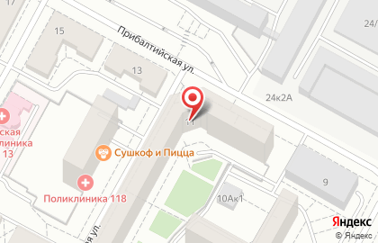 Свердловская автошкола на Прибалтийской улице на карте