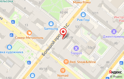 Контраст в Петроградском районе на карте