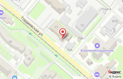 Агентство недвижимости Берегиня на Гордеевской улице на карте