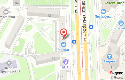 Магазин Prof Hairs на улице Александра Матросова на карте