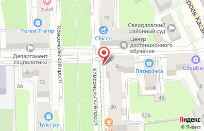 Акционерный коммерческий банк Проинвестбанк на Комсомольском проспекте на карте