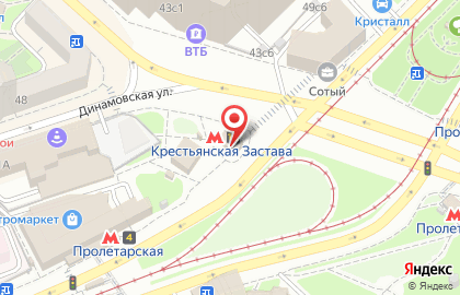 Станция Крестьянская застава на карте
