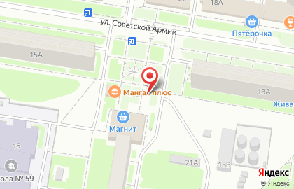 Магазин продуктов на ул. Советской Армии, 15в на карте
