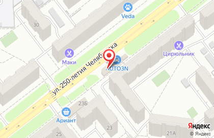 Пекарня Золотое руно на улице 250-летия Челябинска на карте