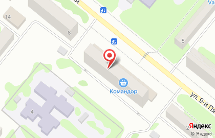 Фабрика дверей КРОНА на улице 9 Пятилетки в Сосновоборске на карте