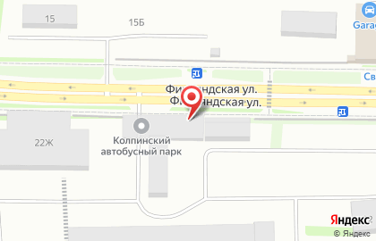 Колпинский автобусный парк на Финляндской улице на карте