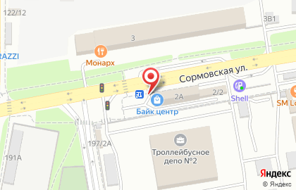 Магазин спортивных товаров Байк Центр на Сормовской улице на карте