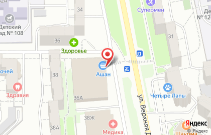 Гипермаркет Ашан на улице Верхняя Дуброва на карте