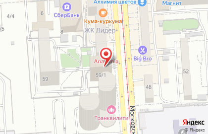 Кентро на Московской улице на карте