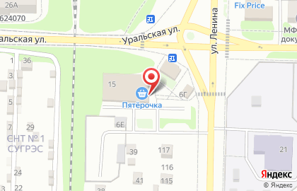 Супермаркет Пятёрочка на Уральской улице в Среднеуральске на карте