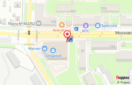 Магазин Мясной отдел на Московской улице на карте