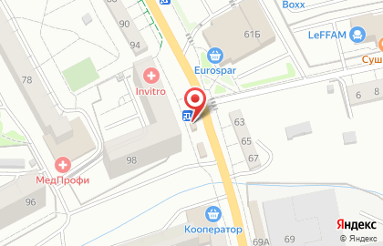 Продовольственный магазин на улице Дзержинского на карте