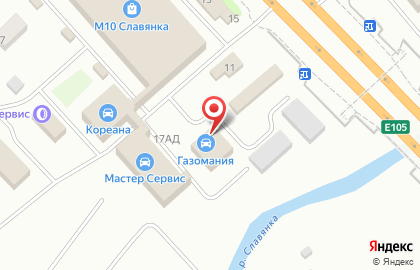 Компания Газомания на территории Московской Славянки, 11Б на карте